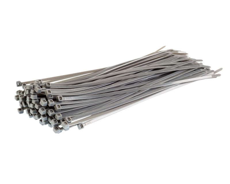 Bridas para cables de colores, 762 mm x 9,0 mm, plateadas, paquete de 100