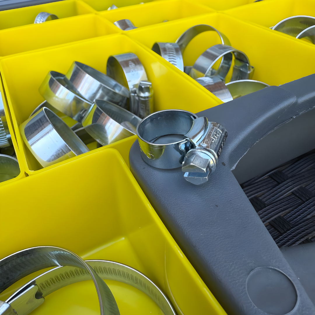 Assorted Mild Steel Hose Clip Set | 130-Pack | 12–70mm Range | Heavy-Duty Worm Drive Clamps for Secure Pipe & Duct Fitting