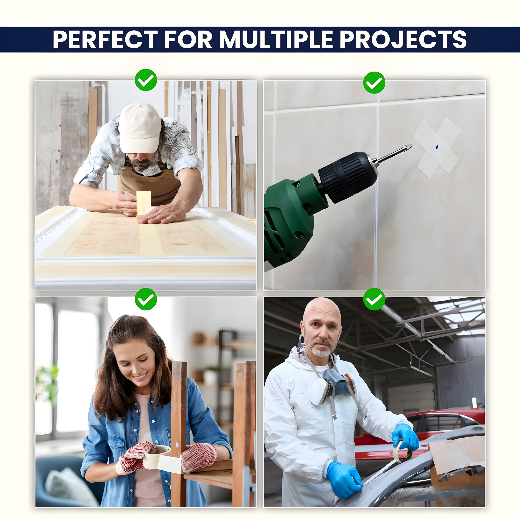 50mm x 25m Blue UV-Rated Masking Tape – Premium Quality, 0.12mm Thickness for Clean Removal & Multi-Surface Use (Price Per Roll)