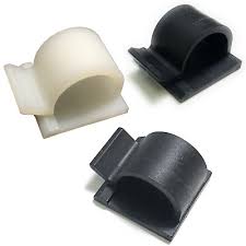 Premium 28x33mm Hole: 13.8mm Black Cable Ties Adhesive Clips - Pack of 100