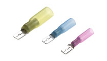 Lengüeta termorretráctil roja (macho) de 6,3 mm, paquete de 100