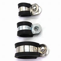 Clips P de acero inoxidable con revestimiento de goma de 13 mm - Paquete de 25