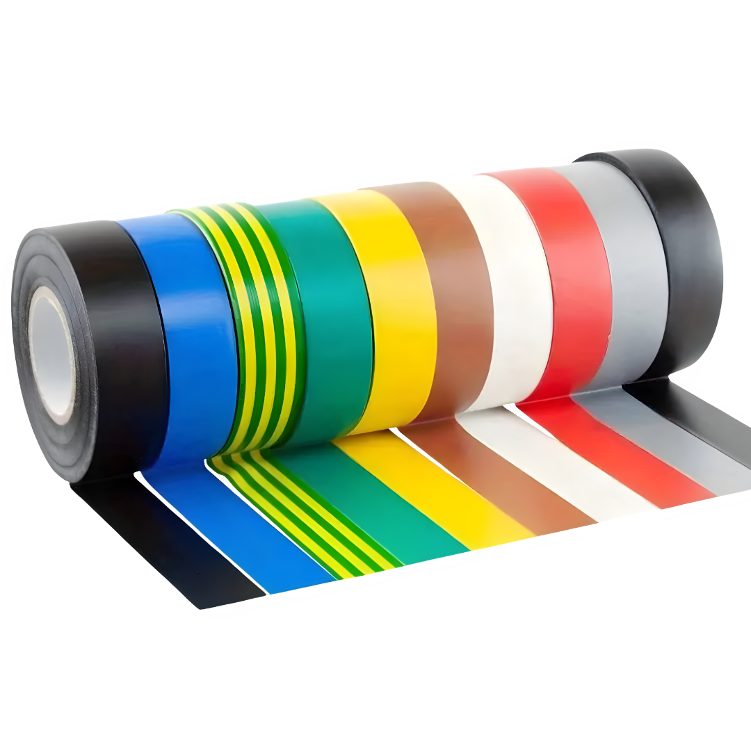 PVC Tape Size: 19mmx20m Roll - MIX - Pack of 10