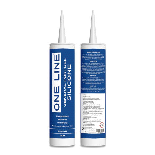 One Line Clear General Purpose Silicone Sealant 280ml