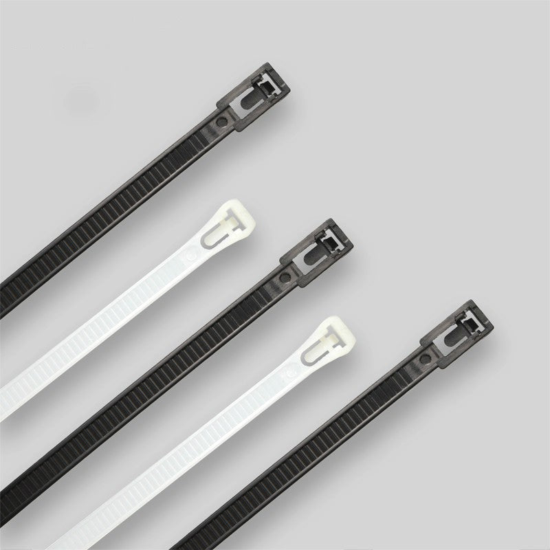 7.6x250mm Black Releasable Cable Ties (type B) - Pack of 100