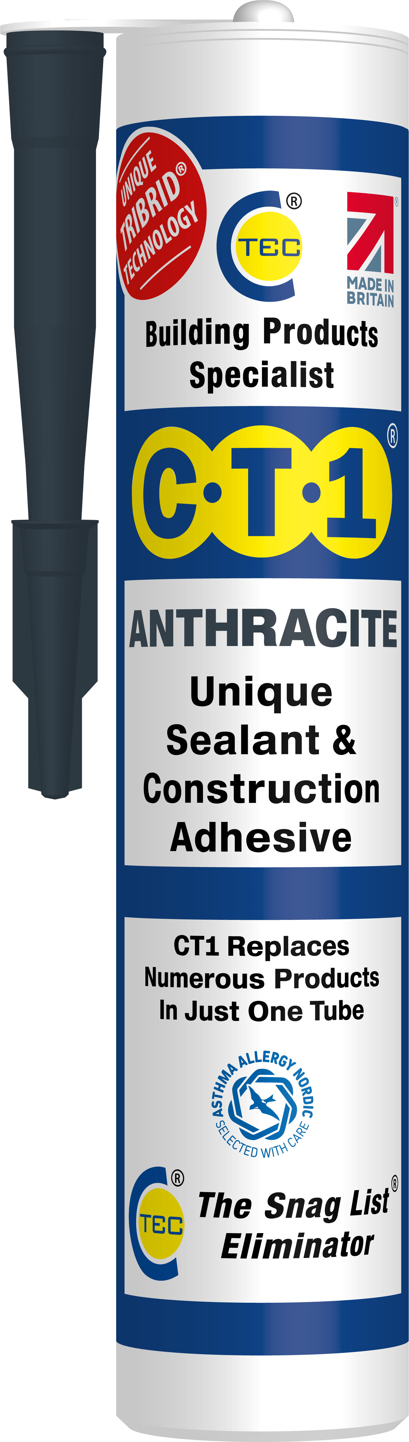 CT1 Anthracite Sealant and Adhesive 290ml