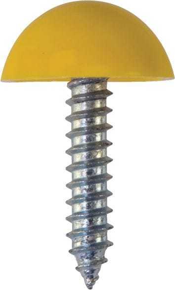 Domed Number Plate Screws YELLOW - Pack of 100
