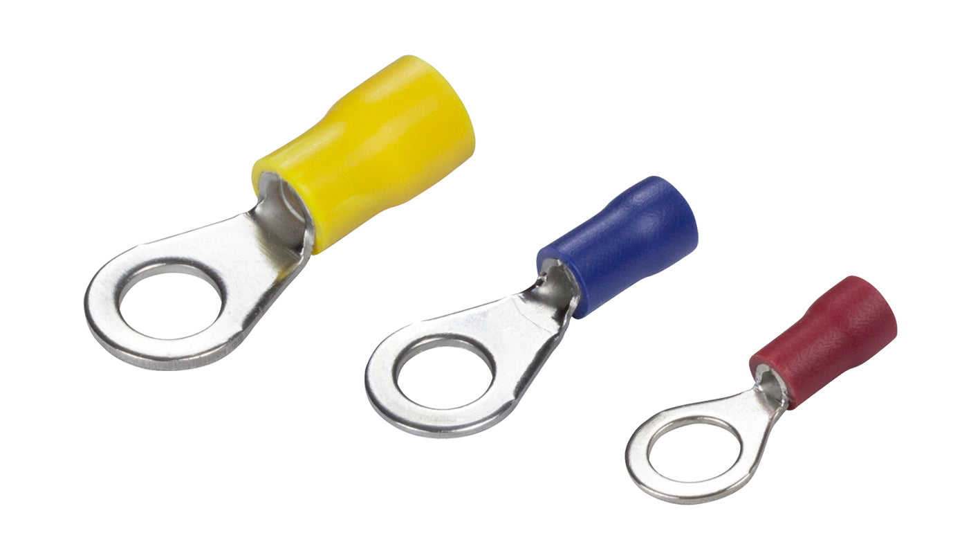 Yellow Ring 8.4mm (5/16) terminals - Pack of 100