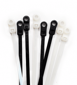4.8x300mm Black Screw Mounted Cable Ties - Pack of 100